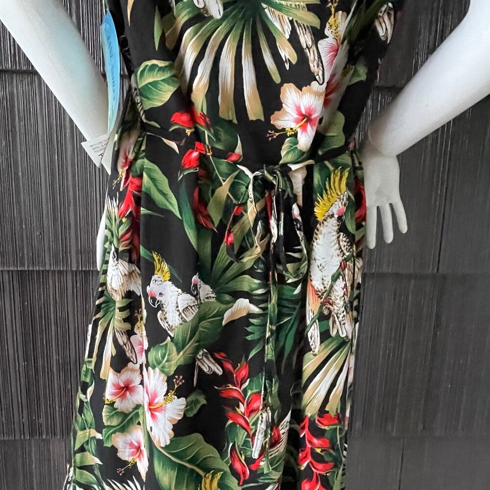🔥NWT Jane Ashley Vibrant Cockatoo Hibiscus Tropical Hawaiian Resort Sundress S - Picture 8 of 13